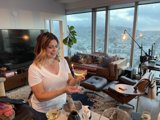 Relaxing with a Glass of Wine in the Living Room