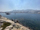 Scenic View of Lake Aloha and Mountain Range