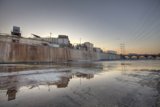 Sunset over the LA River and Dam