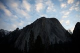 Cathedral Rocks Rising in Yosemite Valley at Dusk