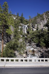 Cascade Falls Through Rocky Sierra Nevada Canyon
