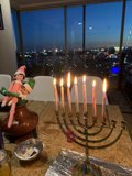 Illuminated Menorah in the City