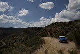 Driving through the mountain wilderness