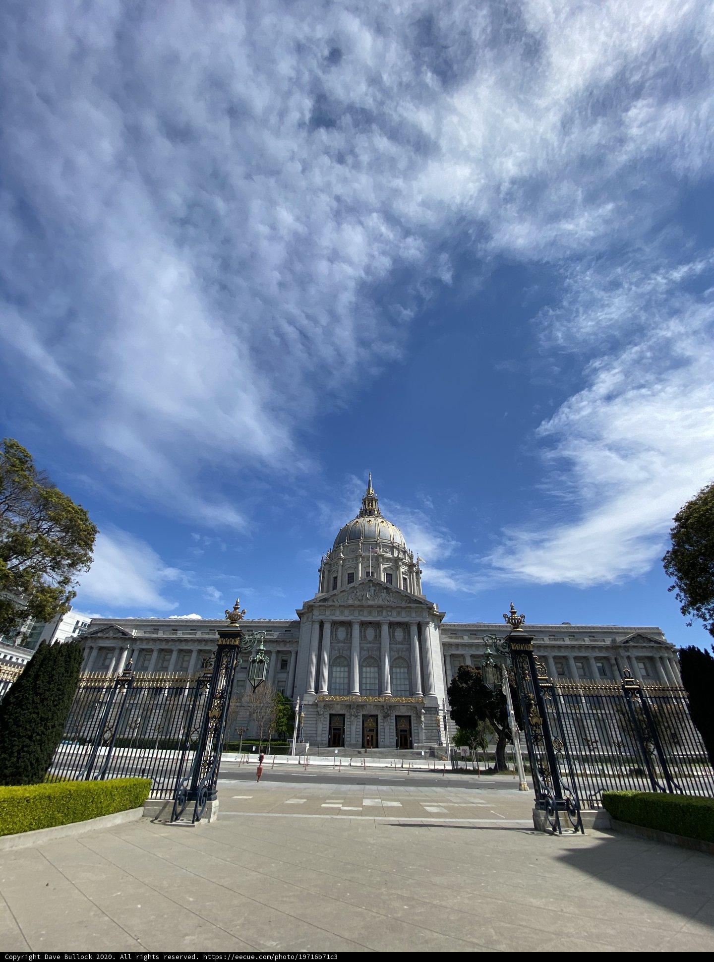 San Francisco City Hall Building under a Blue Sky