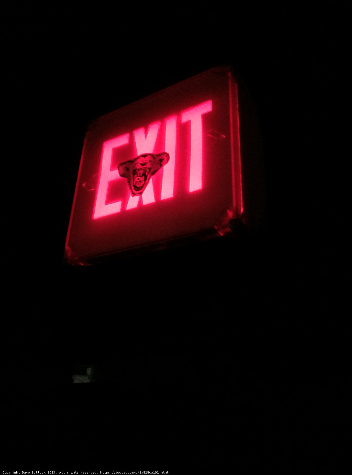 Bright Exit Sign in the City of Angels