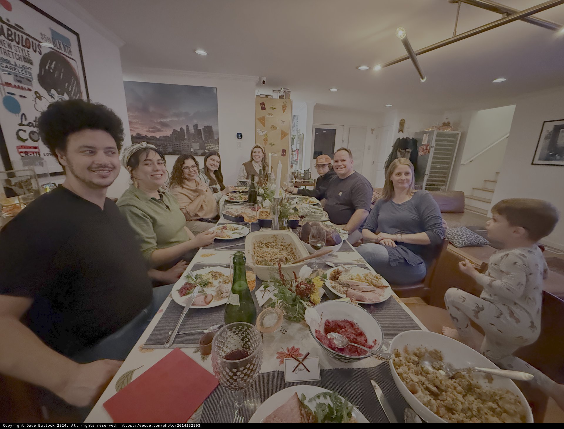 Family Thanksgiving Dinner Gathering at Home