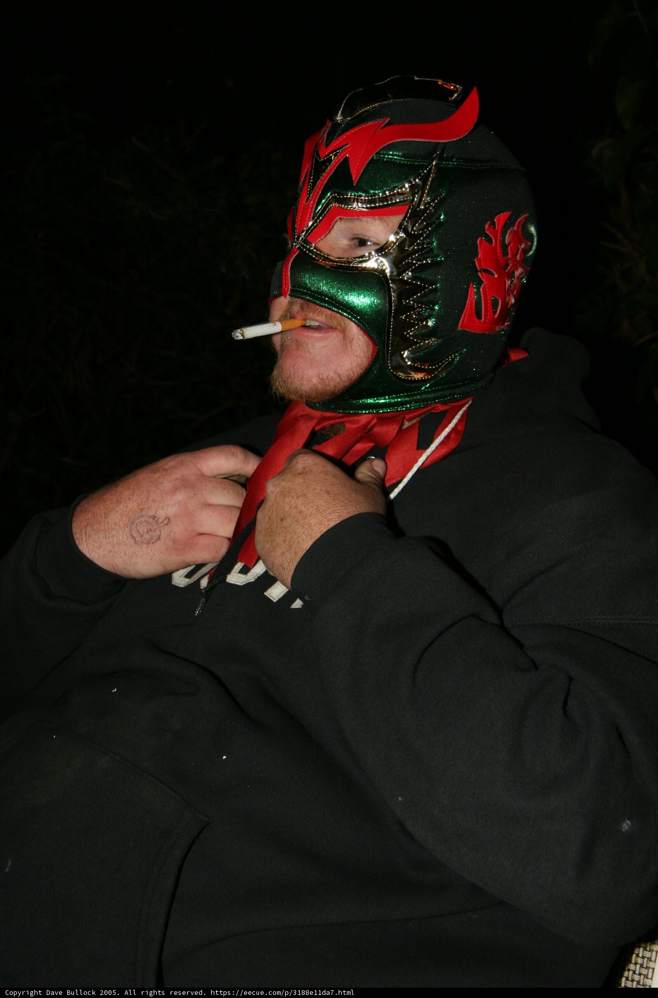 Masked Man Smoking