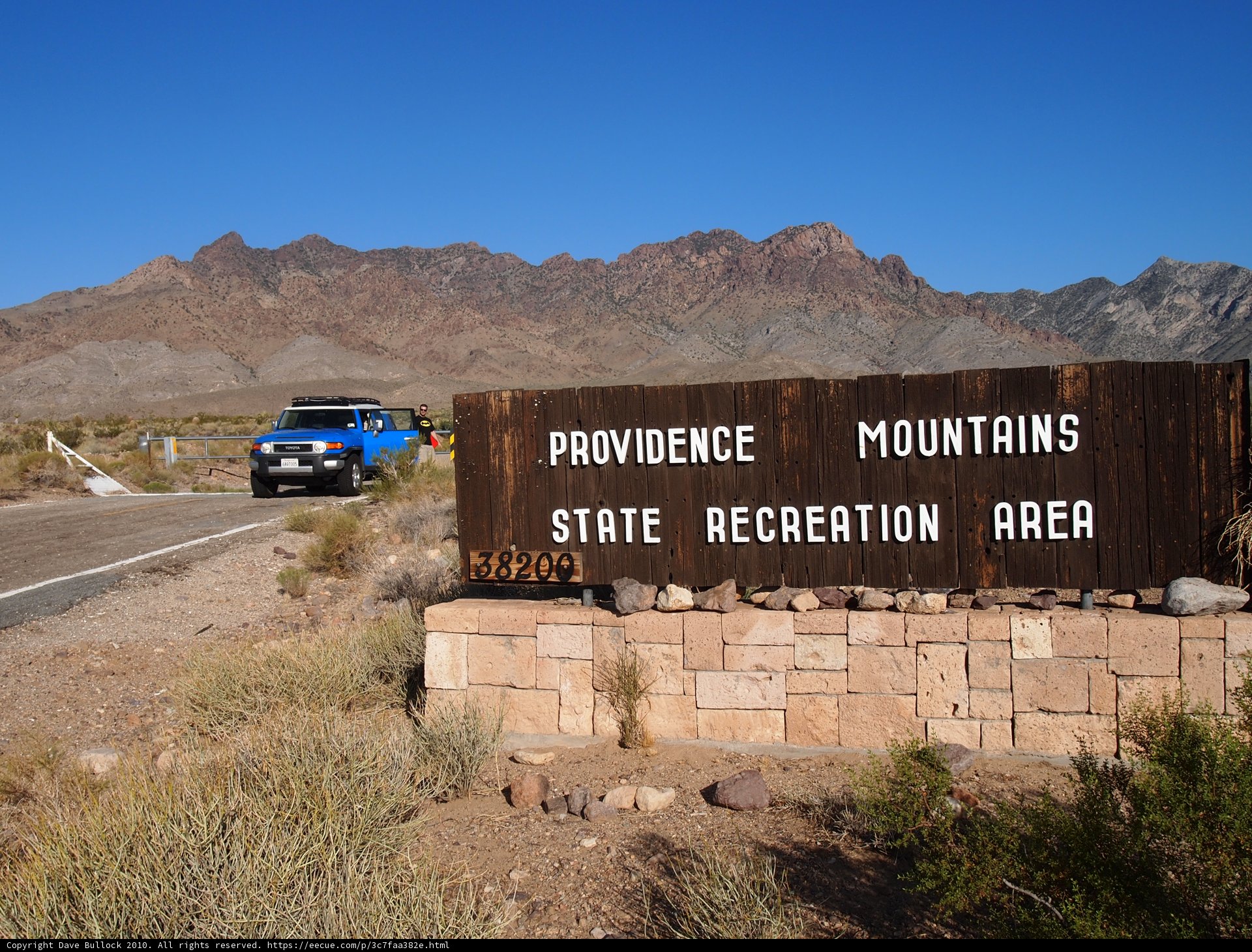 Providence Mountains State Recreation Area Sign