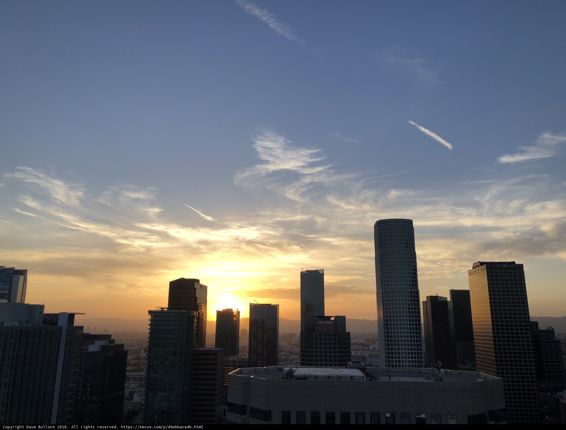 Sunset over the Los Angeles Skyline