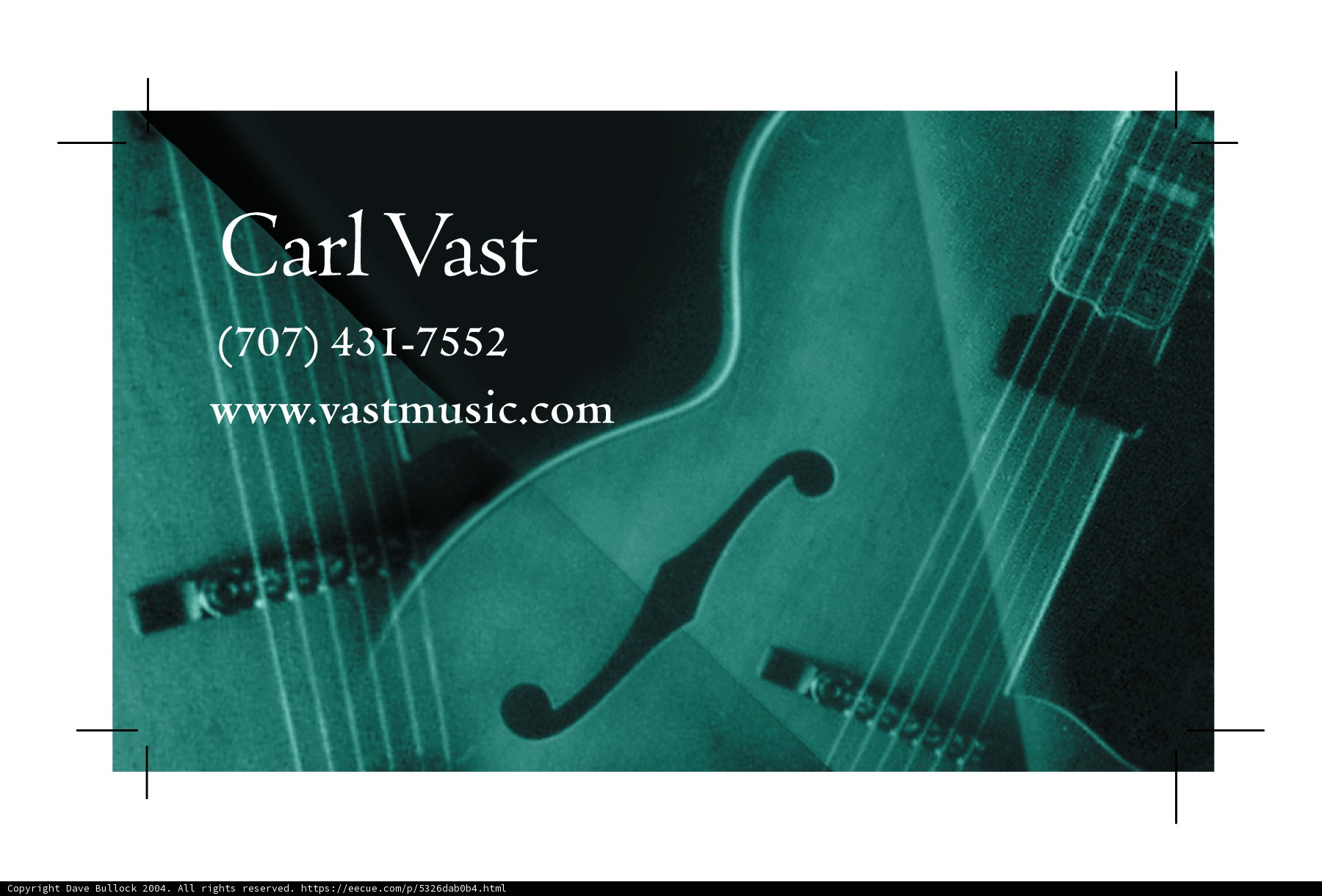 Custom Guitar Business Card Template
