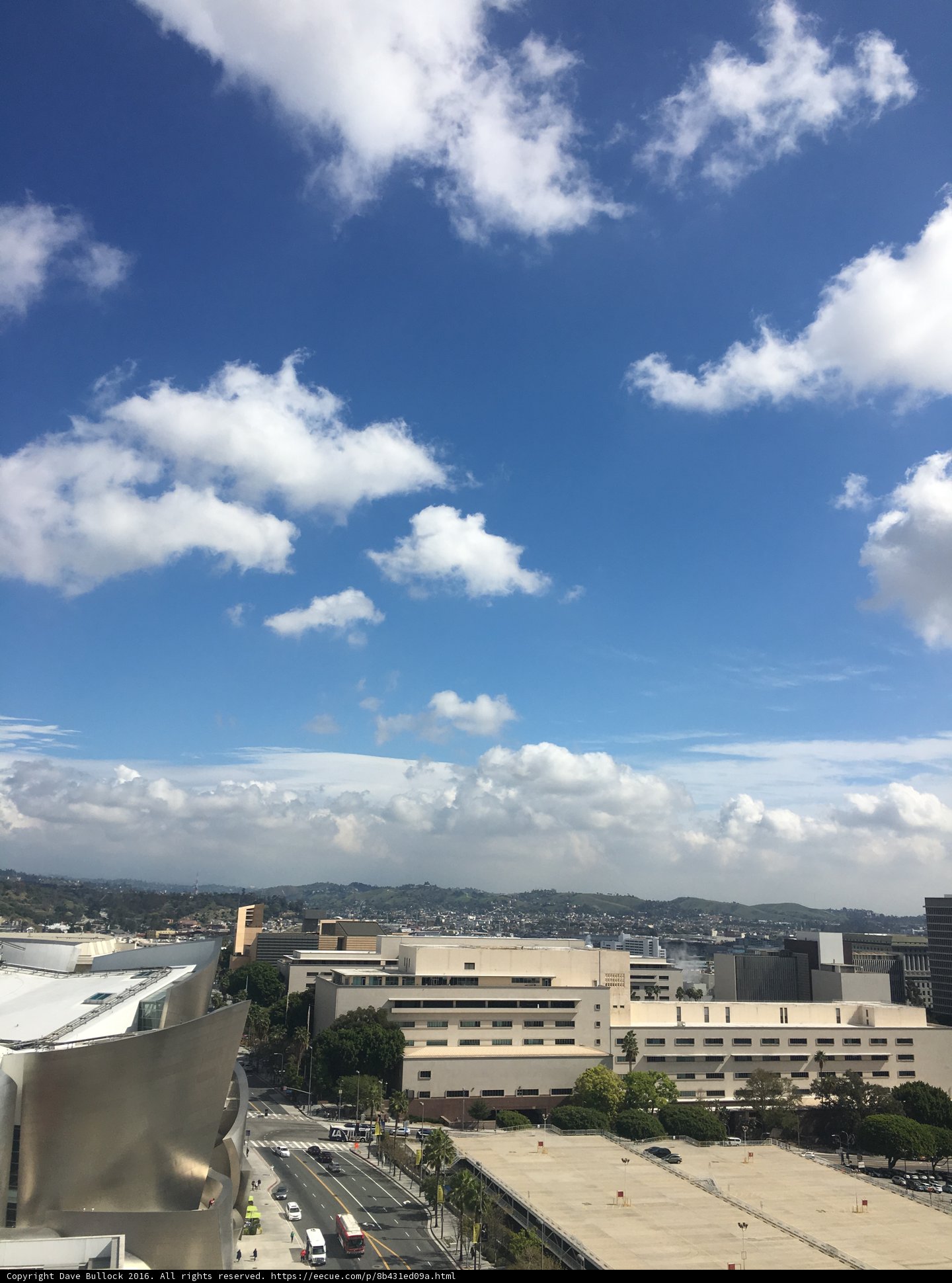 Skyline view from The Broad in Los Angeles