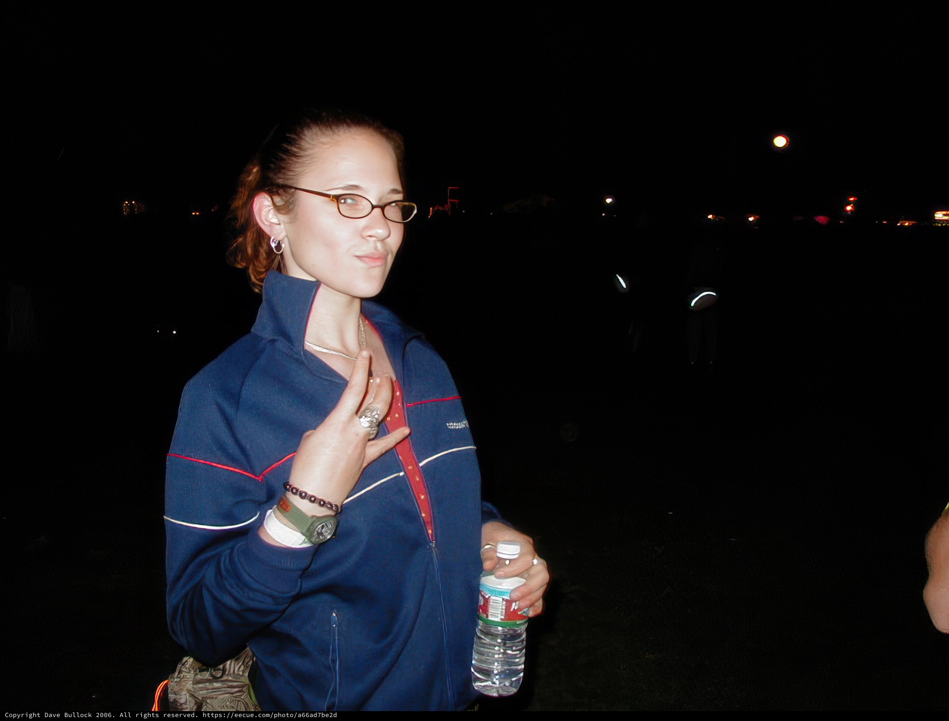 Blue Jacket and Bottle in the Night Sky