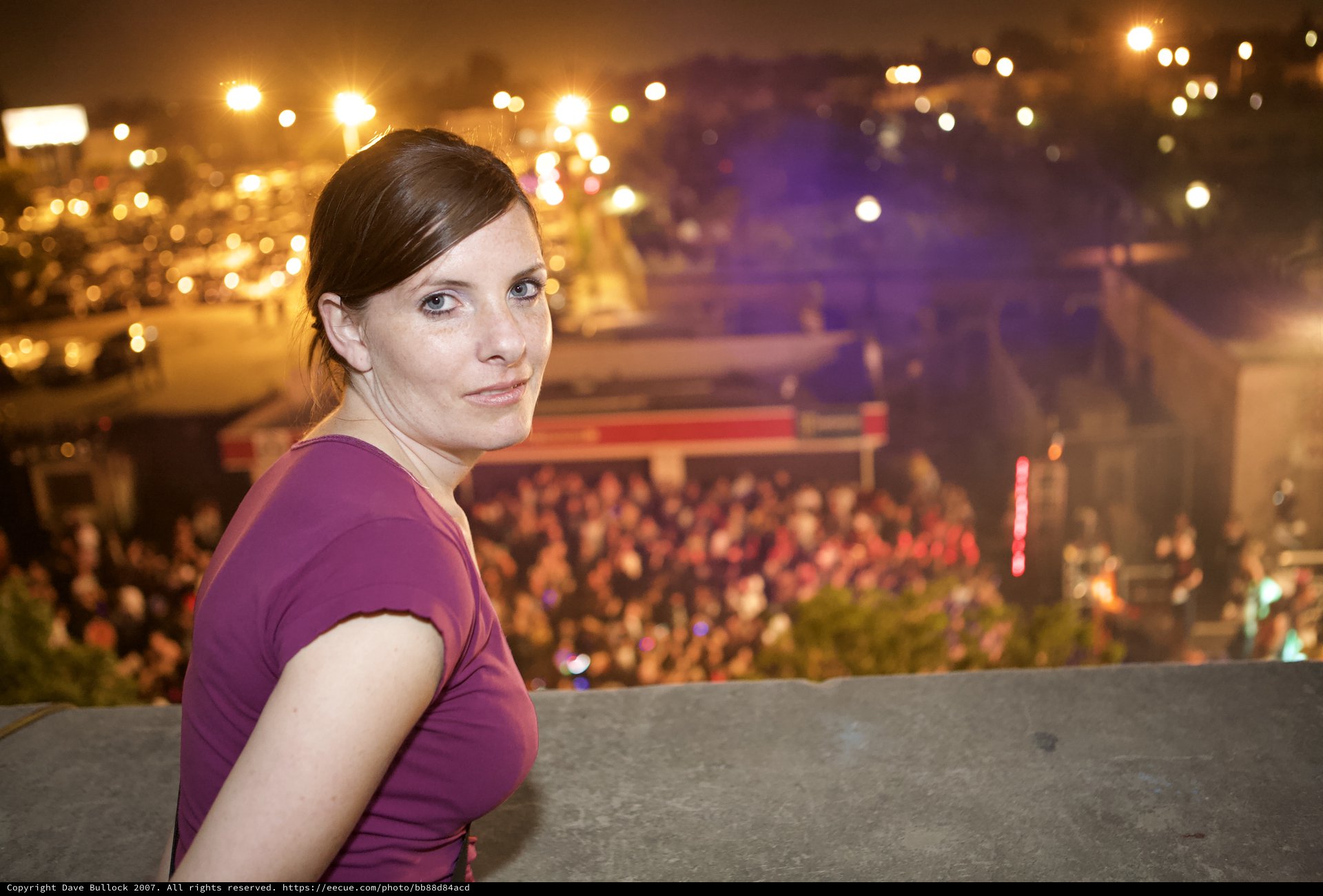 Woman Overlooking Electric Daisy Carnival from Above