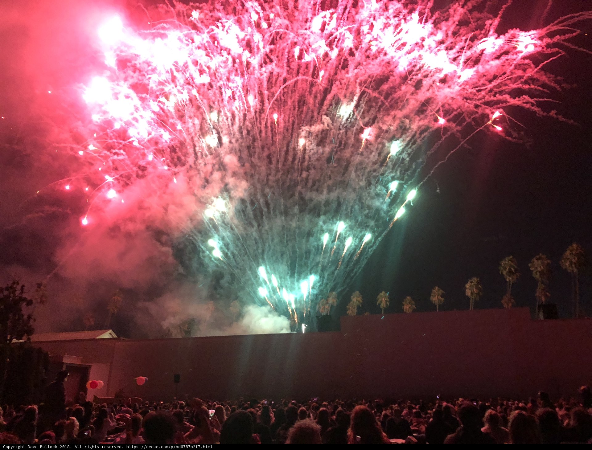 Fireworks Light up the Night Sky as Crowds Gather for Concert