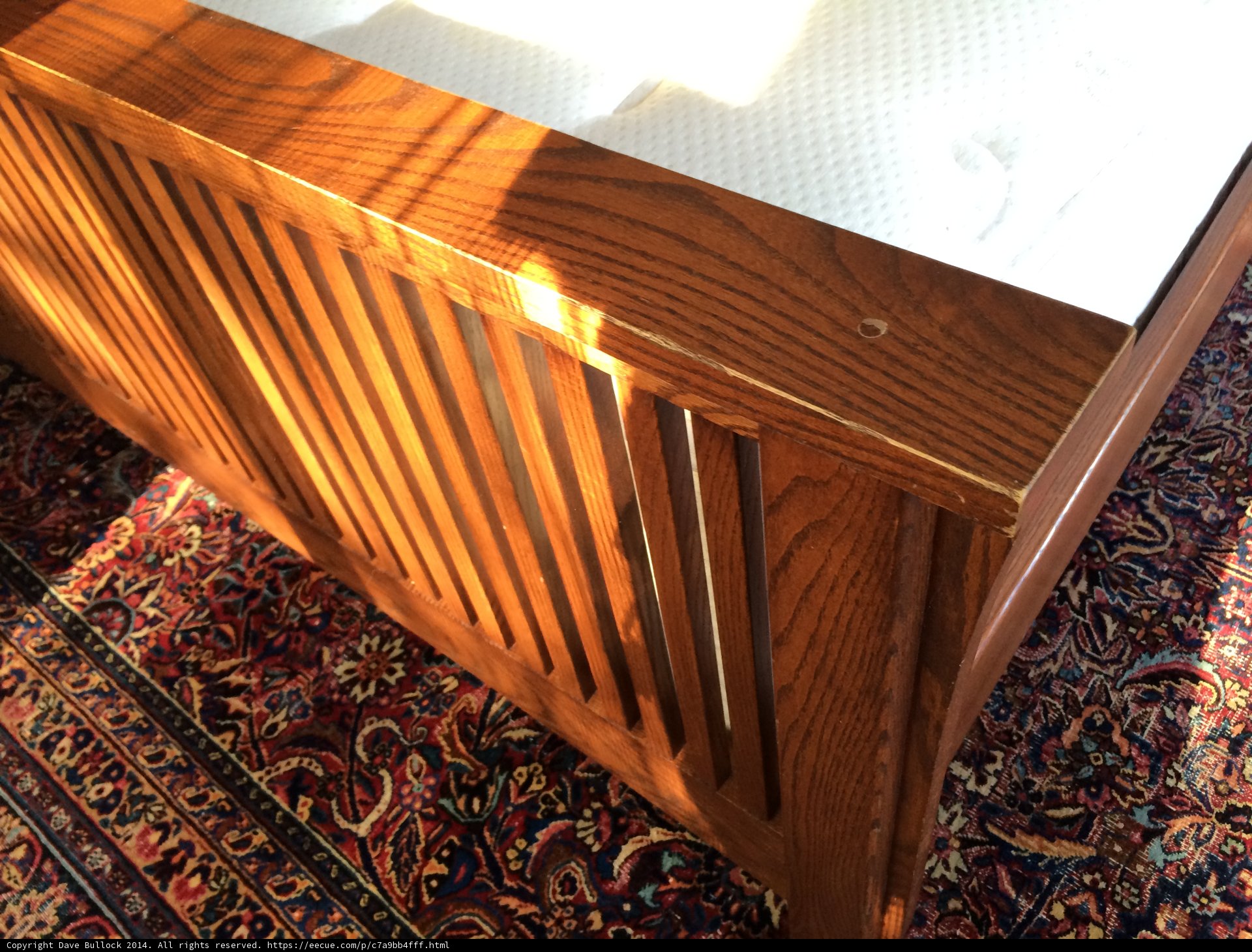 Wooden Bed with Stained Hardwood Mattress