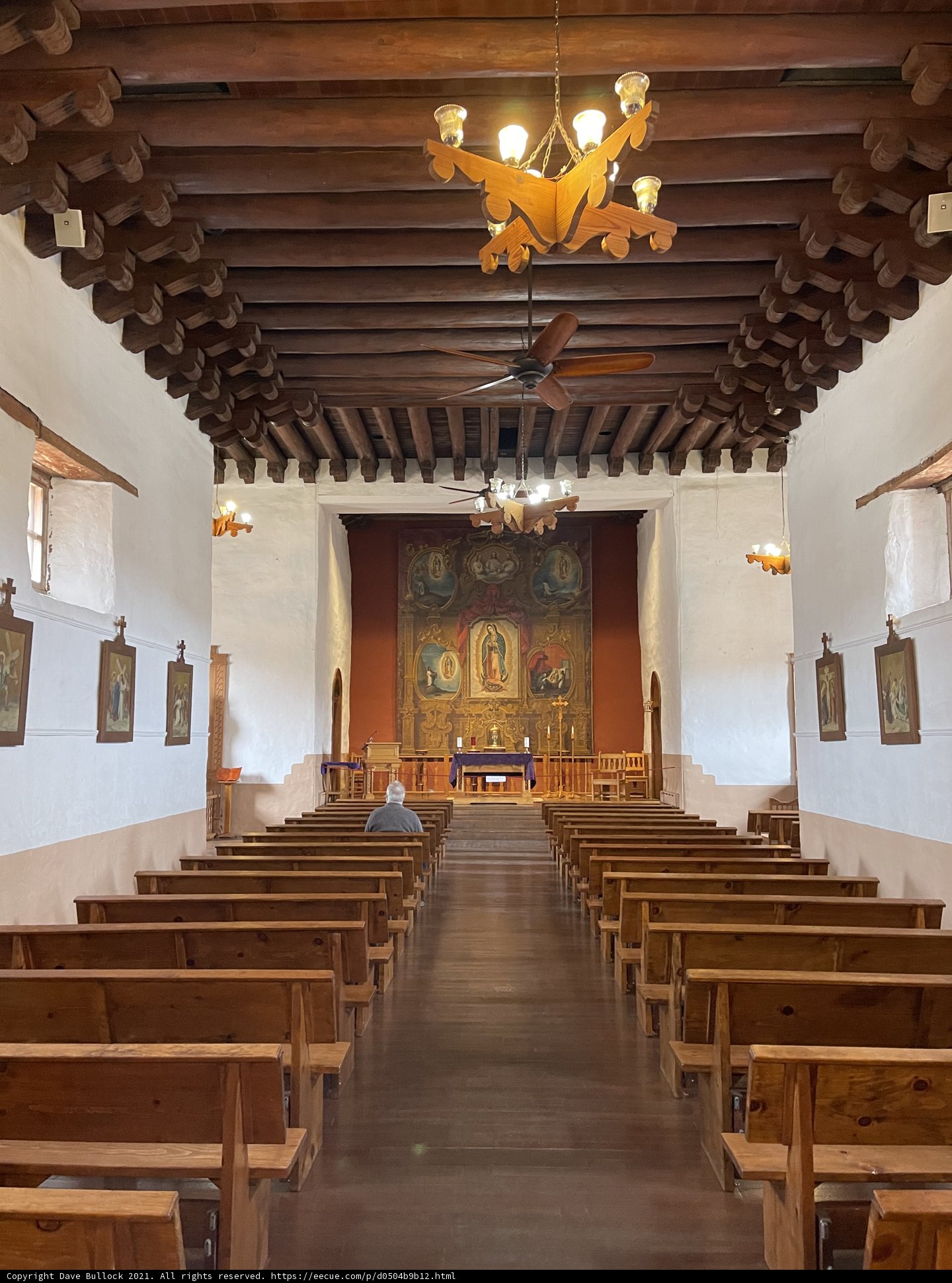 Interior of Mission Church in Santa Fe, New Mexico