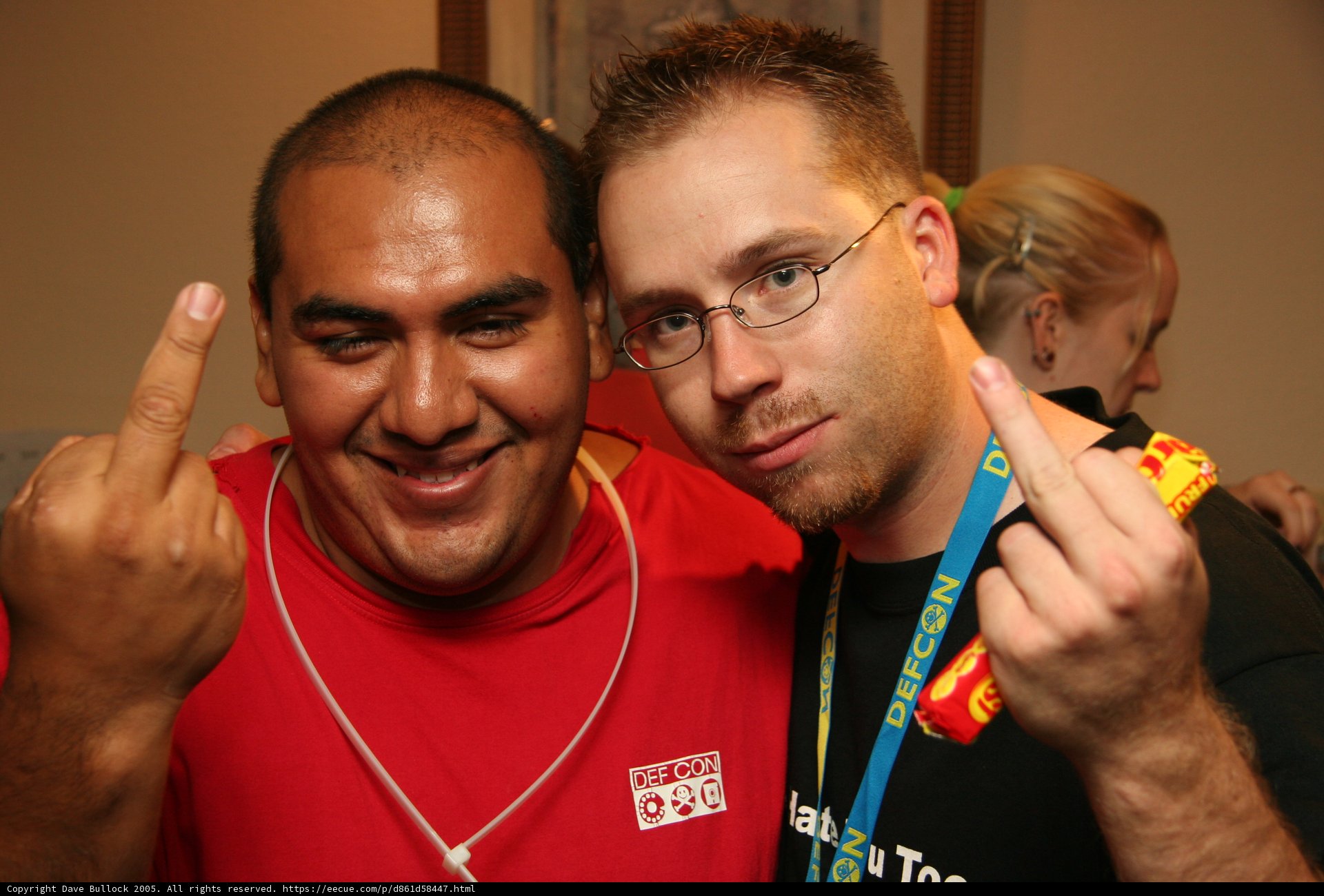 Red-Shirted Man with Glasses