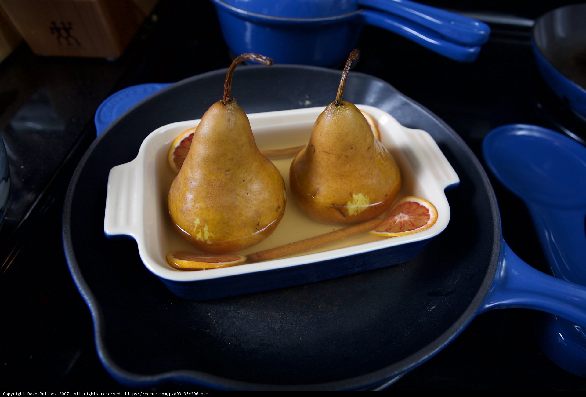 Pears in a dish