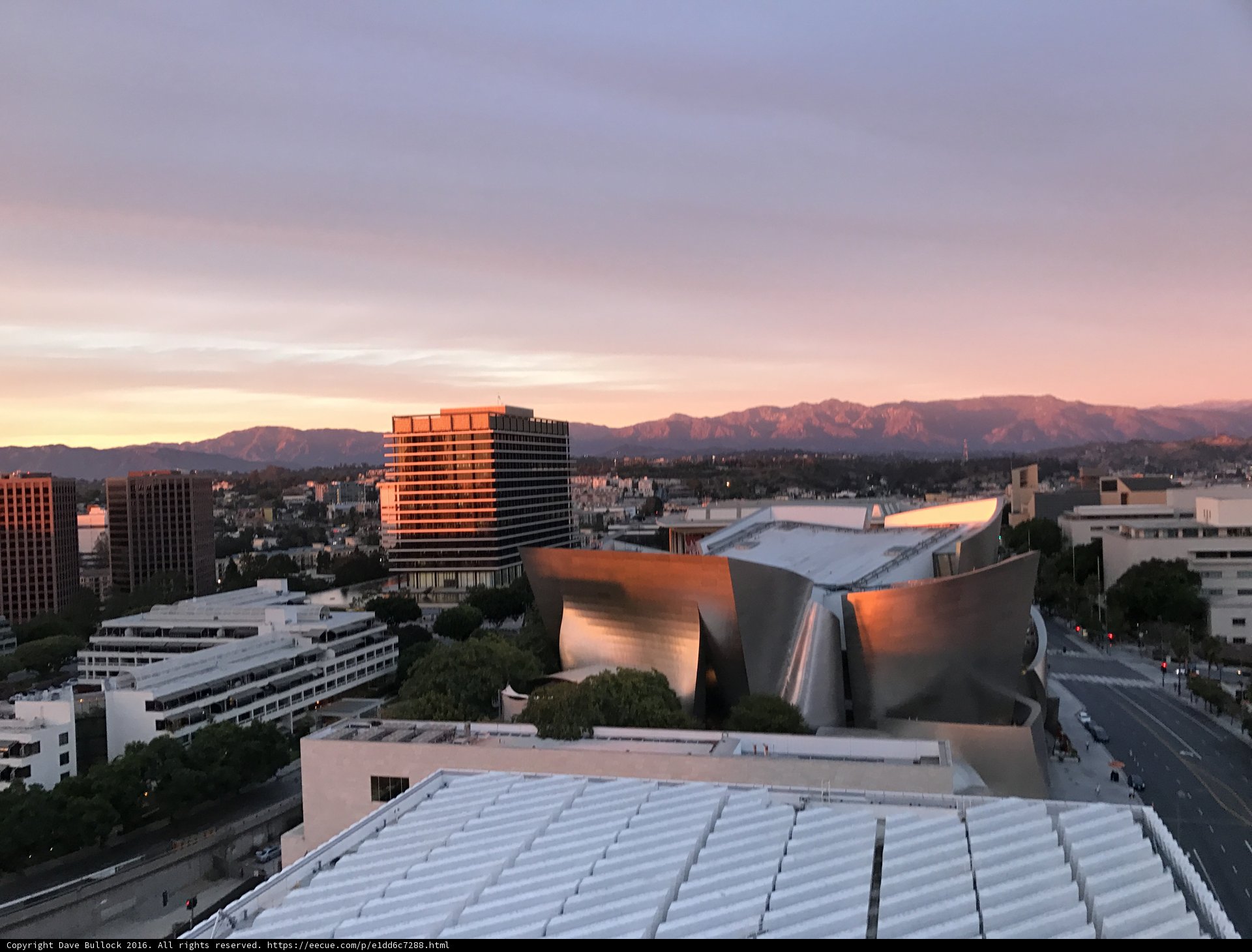 Sunset View from the Rooftop of The Broad