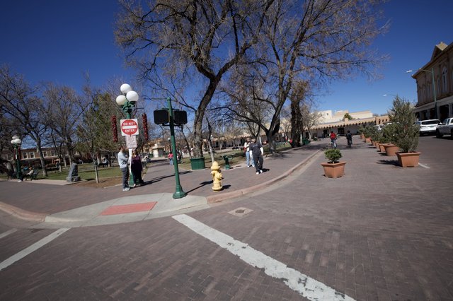 Santa Fe Plaza on a Sunny Spring Day
