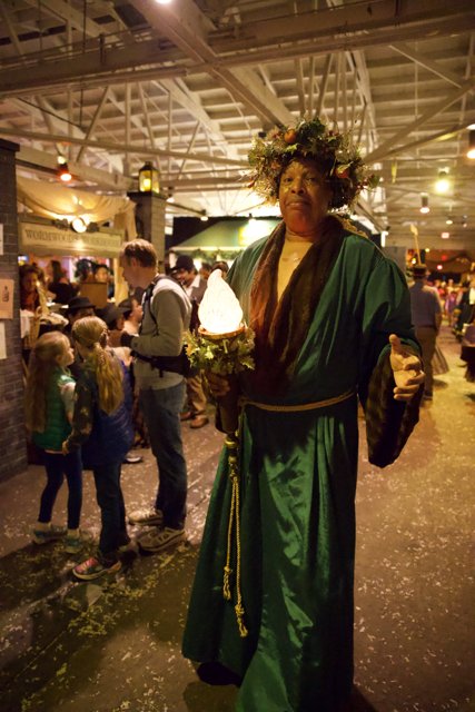 The Enigmatic Man in the Green Robe at Dickens Christmas Fair