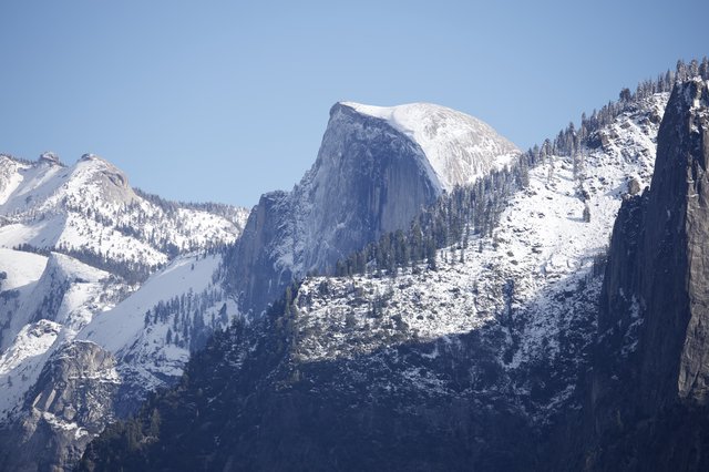 Half Dome Winter Snow at Yosemite National Park