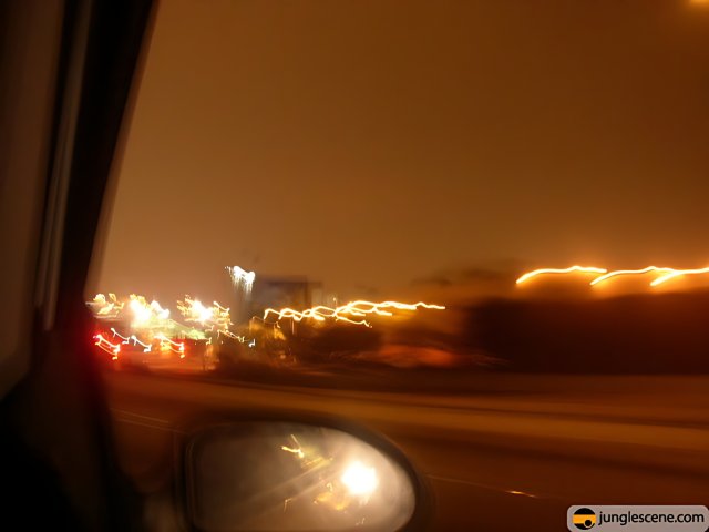 Blurry Night View of Urban Life