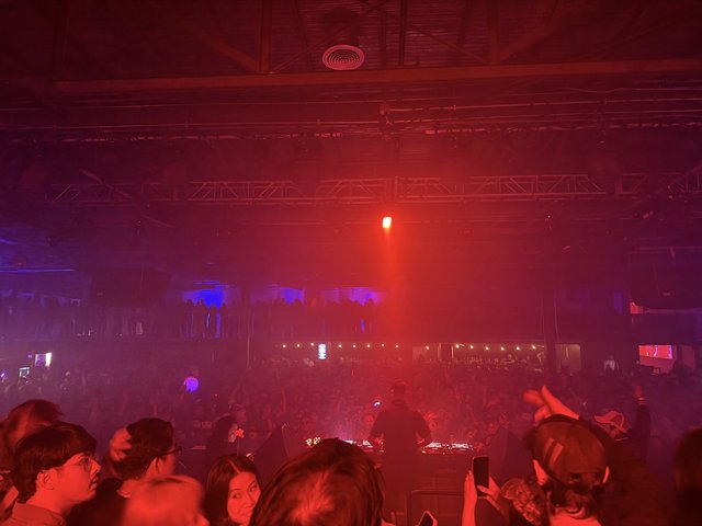 Skrillex and Four Tet Concert with Red Stage Lighting