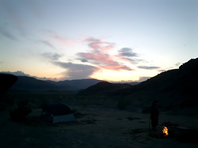 Serene Sunset at Campfire