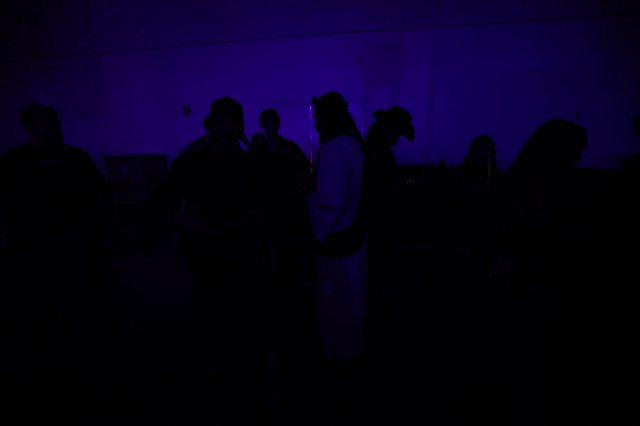 Silhouettes Dance Under Violet Blacklight at Wobbleland
