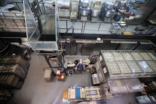 Industrial Bakery Kitchen Viewed from Above