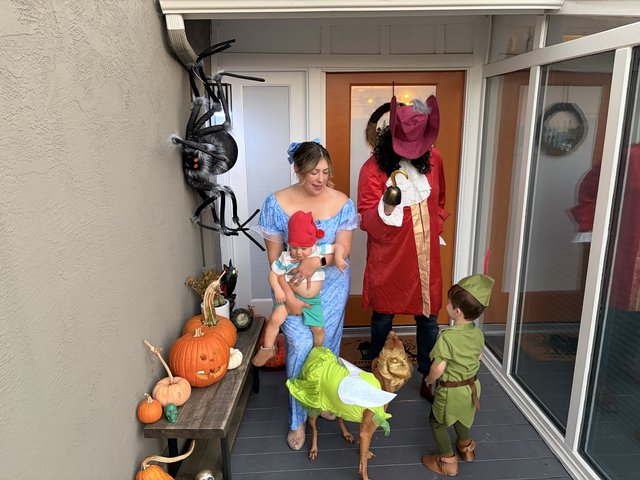 Family Halloween Celebration on Front Porch