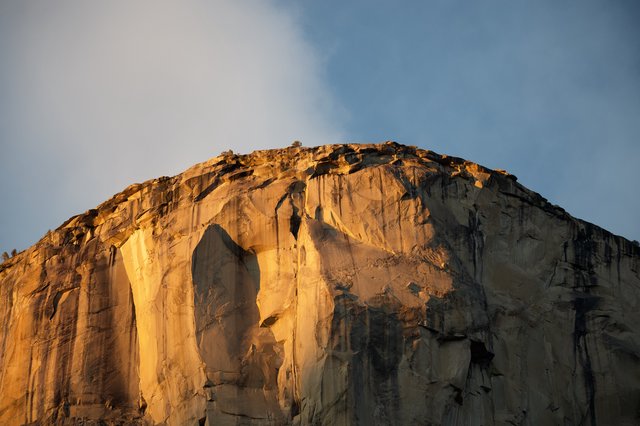 Golden Hour Light on El Capitan's Granite Face