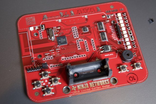 Red Circuit Board with Electronic Device