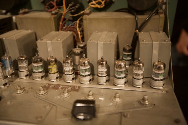 Electronic Components of a Vintage Radio