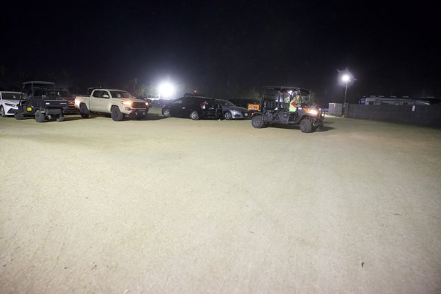 Nighttime Gathering at Coachella 2024: Wheels and Wanderlust