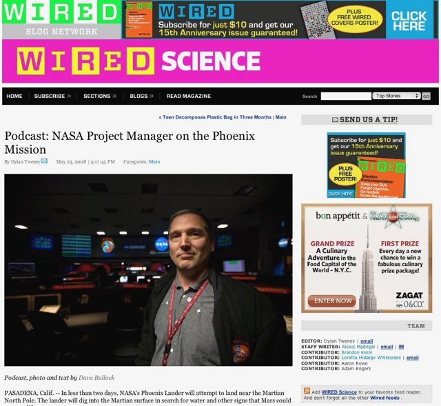 NASA's Project Manager for Phoenix Mission