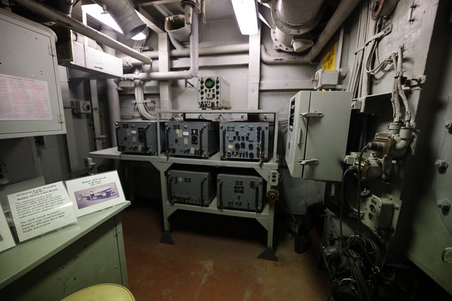 Vintage Naval Communications Equipment Room on USS Hornet