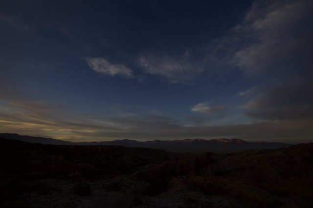 Radiant Sunset over Anza Borrego's Mountains and Desert