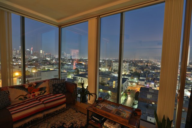 Penthouse Living Room with City View