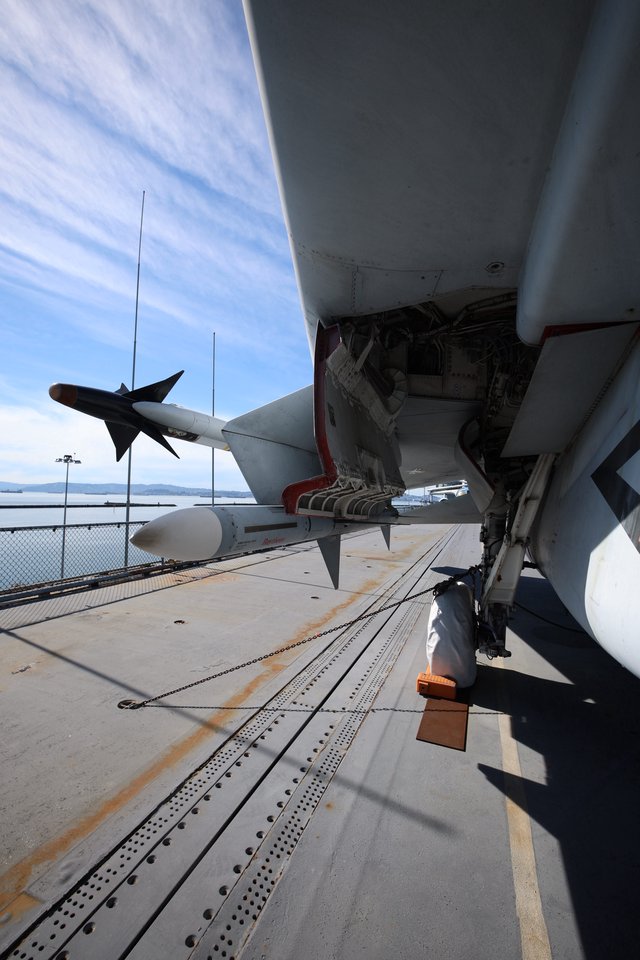 Military Aircraft Missiles on USS Hornet Flight Deck