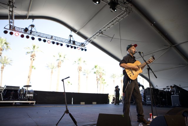 Tom Morello rocking the Coachella stage with his guitar