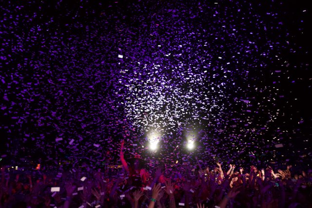 Confetti Explosion at Coachella Concert