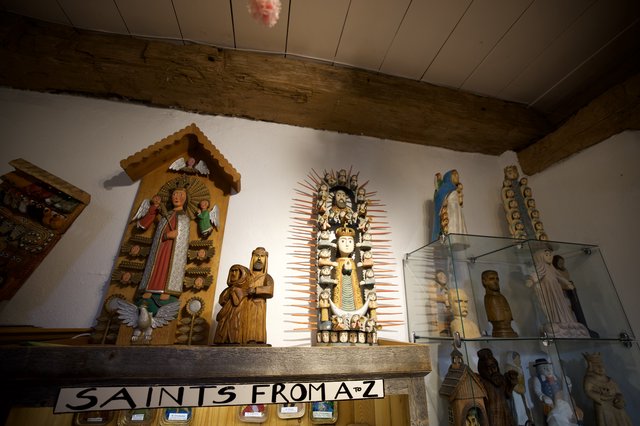 Folk Art Religious Saints Collection Display