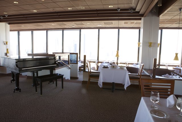 Piano and a View at a Cosmopolitan Restaurant