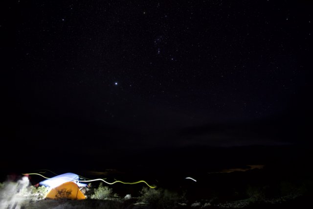 Mountain Tent Under Starry Sky