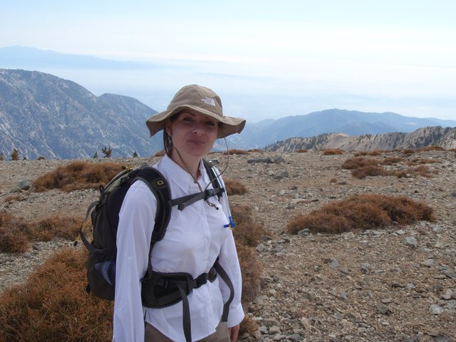 Hiker Atop Mount Baldy with Panoramic Views