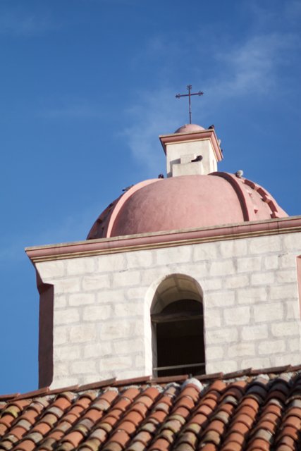 Iconic Dome and Cross at Santa Barbara Mission