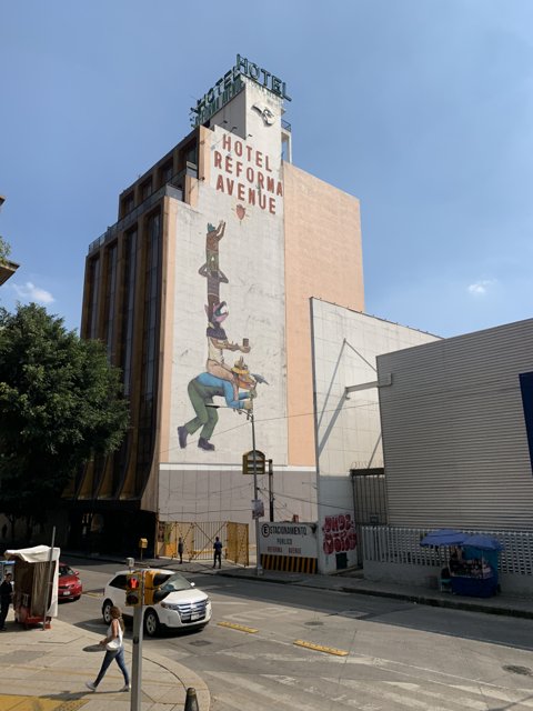 Urban Artistry: Mural of a Jumping Man