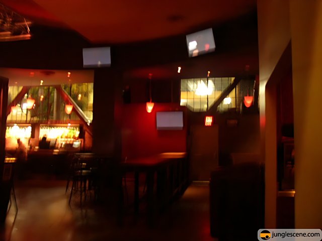 Blurred TV in Cozy Pub